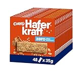 Haferriegel Corny Haferkraft Zero Peanut Butter, ohne Zuckerzusatz, 134 kcal pro Riegel, vegan, 48x35g