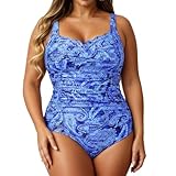 Generisch Badeanzug Damen Bauchweg Große Größen Push Up Bademode Einteiler Shape Badeanzüge Elegant Badebekleidung Crossover Monokinis Verstellbarer Schwimmanzug Komfortabel Strandmode