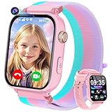 CATGIFF 4G Smartwatch Kinder, Kinder Telefonuhr mit GPS, WiFi, SOS, Videoanruf, Voice Chat, Schulmodus, Spiele, Wecker, Schrittzähler für Jungen Mädchen Kinderuhr Geschenke 4-12 Jahren, Rosa