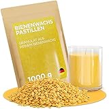 molinoRC 1kg Bienenwachs Pastillen [100% natürlich rein ohne Zusatz anderer Wachse] - Premium Qualität für Kerzen, Kosmetik, Lederpflege, Möbelpflege und Herstellung Bienenwachstücher - Beeswax