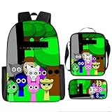 Sp𝒓u𝒏𝒌𝒊 Kinderrucksäcke,Schulrucksack Mädchen Jungen Leicht Backpack,Musikspiele Sp𝒓u𝒏𝒌𝒊 Characters Grafikdruck Rucksack Teenager,Hohe Kapazität Schultaschen für Travel Schule Freizeit(#T)