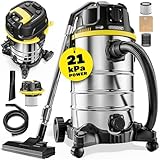 Monzana® Nass Trockensauger 5in1 Industriestaubsauger 30L Edelstahl 2000W Steckdose | Nasssauger mit Blasfunktion | Push&Clean | Waschsauger Beutellos