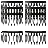 8 Stück Haarkamm Zum Stecken Einsteckkamm Haarkämme Zum Stecken 14 Zähnen Vintage Dekorativer Steckkamm Haare für Damen Braut Mädchen (Schwarz)
