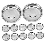 VICASKY 12Stücke Edelstahlschalen für Saucen Kleine Dip Schalen für Snacks Gewürze und Beilagen für Küche Picknick und Reisen