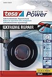 tesa extra Power Extreme Repair Reparaturband - Selbstverschweißendes Reparaturband aus Silikon zum Isolieren und Abdichten - 2,5 m - Schwarz