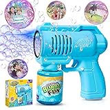 Panacare Seifenblasenpistolen, Seifenblasenmaschine Gun Kinder 4000+ Blasen/Minute mit 130ML Seifenblasenlösung, Bubble Machine Geschenk für Kinder/Geburtstag/Party, Bubble Gun (Blue)