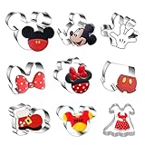 FHzytg 9 Stück Mickey Mouse Geschenke Mickey Mouse Ausstechformen, Plätzchenausstecher Mickey Mouse Disney Ausstecher Disney Backformen Mini Maus Disney Plätzchenausstecher Disney für Kuchendeko