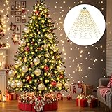Christbaumbeleuchtung mit Ring und 16 Stränge, 400 LED Tannenbaum Lichterkette für 150cm, 180cm, 210cm, 240cm baum, Weihnachtsbaum Lichterkette mit 8 Modi, Warmweiß, Weihnachtsbeleuchtung Innen
