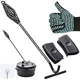 Deckelheber Dutch Oven, 42CM Dutch Oven Deckelheber, Dutch Oven Haken, Feuertopf Deckelheber Griffhaken, Dutch Oven Zubehör Set für BBQ, Grill,Camping