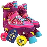 Best Sporting Rollschuhe Kinder Mädchen I Rollschuhe größenverstellbar 32-35 I robuste Inliner für Kinder mit Bremse I pink I Rollerskates Schuhe Kinder I Inliner mit 4 Rollen