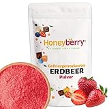 Gefriergetrocknetes Erdbeerpulver 100g - Gefriergetrocknete Früchte Pulver - Erdbeerpulver Gefriergetrocknet zum Backen, Smoothies & Müsli - 100% Natürliches Erdbeeren Pulver ohne Zusätze