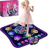 MOMUSE Tanzmatte Kinder, Spielzeug Geschenke für Mädchen Jungen Alter 3 4 5 6 7 8 Jahre, Musikmatte 2 Modi, mit Beleuchtetem Display und 9 Stufen, Weihnachten Geburtstag Kinderspielzeug (Violett)