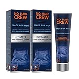 NO HAIR CREW - 2 x Enthaarungscreme für den Intimbereich – extra sanfte Haarentfernung für Männer (Set, 2 x 100ml)