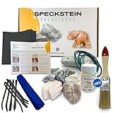 Sheflajor Speckstein-Set inkl. Polierwachs [Made in Germany] / Kreatives Bastelset für Kinder ab 7 Jahren, Mädchen, Jungen & Erwachsene/Fördert Konzentration & Stressabbau