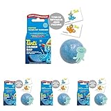 Tinti Zauberbad Blau - Sprudelnde Badekugel mit Überraschung, 4er Pack(1 x 40 g)