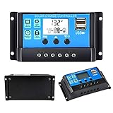 Y&H 30A Solarladeregler 12V/24V Solarpanel-Controller Auto-Parameter einstellbar LCD-Display Solarpanel Batterie-Regler mit Dual-USB