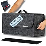 Organizer Freddy Kofferraum Organizer und Kofferraumtasche fürs Auto aus Filz mit Einlegeplatte, Klettband und Gummiband – faltbar, rutschfestes Auto Zubehör