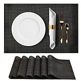 Amazon-Marke - Umi Tischsets,Tischsets,Moderne gewebte Tischsets,Rutschfest, hitzebest?ndig und waschbar,Tischsets 6er Set
