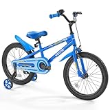 VEVOR Kinderfahrrad, 18 Zoll BMX-Stil-Fahrrad mit Stützrädern, empfohlene Kindergröße 110-140 cm, robust & einfach zu montieren, Kleinkinderfahrrad für Jungen & Mädchen zum Fahrradlernen, blau