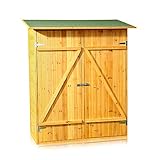 Melko Gerätehaus XXL Geräteschrank Geräteschuppen Gartenschrank, aus Holz, braun, 162 x 140 x 75 cm