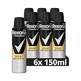 Rexona Men Anti Transpirant Spray Sport Defence Deospray mit 48 Stunden Schutz gegen Körpergeruch und Achselnässe mit Anti-Transpirant-Technologie 6x 150 ml