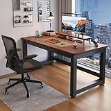 MESCXTY Moderner Industrie-Computertisch, einfache Home-Office-Schreibtische, Holz-Metall-Studienschreibtisch, Gaming-Schreibtisch, einfach zu montieren für das Büro,D,140x60x75cm(55x24x30inch)