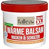 fallea® Nacken & Schulter Wärmecreme wärmende Massage Salbe gegen Verspannungen 200 ml mit Menthol, Campher, Arnika, Teufelskralle, Rosmarin, Aloe vegan schnell einziehend ohne Parabene