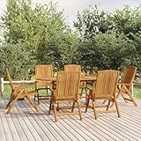 Gartenmöbel-Set, 7-teilig, Teakholz, elegantes Garten-Esstisch-Set für Terrasse, Hinterhof, Terrasse, Terrasse, Terrasse, Terrasse, Terrasse, Terrasse, Terrasse, Terrasse, Terrasse, Terrasse, Terrasse