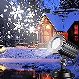 LED Schneeflocke Projektor Licht Weihnachtsbeleuchtung LED Projektor Lampe Wasserdicht Schneefall Spotlight für Außen und Innen,Partys, Hochzeit, Geburstag