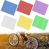 CAREDGO 72 Stück Speichenreflektoren Fahrrad Bunt Speichenreflektor Rennrad Reflektoren Speichen 75mm Fahrradspeichen Reflektoren 360° Sichtbarkeit Rad Reflektoren Speichen für Gängigen Speichenräder