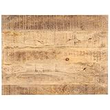 vidaXL Mangoholz Massiv Tischplatte Massivholzplatte Holzplatte Ersatztischplatte Holz Platte für Esstisch Esszimmertisch 25-27mm 70x60cm