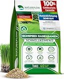 Rasensamen schnellkeimend Herbst 1kg 40qm - TEST SEHR GUT - Schnell wachsende Rasen Nachsaat Made in Germany - Premium Grassamen schnellkeimend - Rasensaat für sattgrünen Traumrasen