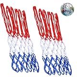 2 Stück Basketballnetz, Basketball Profi Ersatz Netz, Dauerhaft und Alle Wetter Ballnetz Für Standard Für Den Innen- Oder Außenbereich Nylon Basketballnetz, 12 schlaufen