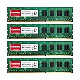 【DDR3 RAM】 Gigastone Desktop RAM 32GB (4x8GB) DDR3 32GB DDR3-1600MHz PC3-12800 CL11 1.5V UDIMM 240 Pin Unbuffered Non ECC for PC Computer Desktop Memory Module Ram Upgrade Kit (Desktop ONLY)