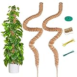 SUNXIZ 2Stück 120cm 47 inch Moosstab für Monstera lang Biegsame Kokosfaser Rankhilfe Pflanzstab für Kletterpflanzen Indoor Pflanzenstütze mit Twist Ties Pflanzenband