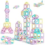 Magnetische Bausteine Kinderspielzeug 42 Teile STEM Magnetbausteine Bauspielzeug Magnet Spielzeug für Kleinkind und Kinder Montessori Lernspielzeug Geschenke für 3-8 Jungen und Mädchen