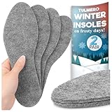 TULMERO 2 Paare Winter Einlegesohlen Extra Warm – Extra Dicke Filzeinlagen für Schuhe, Zuschneidbar Filzsohlen Größe 46