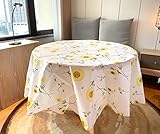 iMaylex Vinyl-Tischdecke mit Sonnenblumen-Motiv, rund, wasserdicht, widerstandsfähig, strapazierfähig, für Küche, Esszimmer, Restaurant, Hochzeit, Party, Dekoration, 152,4 cm