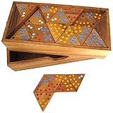 LOGOPLAY Tridomino - Dreieck-Domino - Legespiel - Gesellschaftsspiel aus Holz mit farbigen Punkten