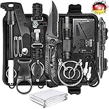 Survival Kit, 15 in 1 Erste Hilfe Set Auto Outdoor Zuhause, Notfall Ausrüstung Stromausfall First Aid Kit Survival Set Überlebensausrüstung Geschenke für Männer Papa (15 in 1)