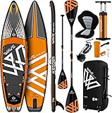 KESSER® Aufblasbare SUP Board Set PRO GTX mit Premium Hochdruckpumpe Transporttasche Stand Up Paddle Board | 320x76x15cm 10.6' | Cam Halterung | Surfboard 6 Zoll Dick Komplettes Zubehör 150kg