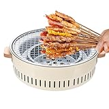 Holzkohle Grill | 32 Zentimeter Tragbarer Antihaftbeschichteter Brenner Grill - Tragbarer Holzkohle | für Außenbereich, Terrasse, Kochen, Balkon, Fleischvorspeisen, Tisch und Camping