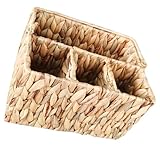 LALADEFIEE Geflochtener Korb mit Deckel Praktischer Besteckhalter und Utensilienbehälter Aufbewahrungskorb für Küchenutensilien und Schreibtischgebrauch