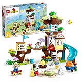 LEGO DUPLO 3-in-1 Baumhaus Spielzeug für Kleinkinder ab 3 Jahren, Mädchen und Jungen mit 4 Figuren, Tieren, Konstruktionsspielzeug mit Bausteinen und Einer Rutsche, Lernspielzeug 10993