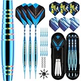 Lavishio Dartpfeile mit Kunststoffspitze für Elektronische Dartscheibe 3 Stück Soft Darts Pfeile Set, 19 Gramm Profi Softdarts Dartpfeil, mit Aufbewahrungsbox (Blue)