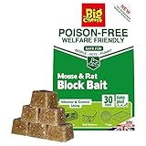 The Big Cheese Giftfreier Mäuse- und Ratten-Blockköder, 10 g x 30 Stück, giftfrei, wohlfahrtsfreundlich, britisches Getreide, biologisch abbaubar, sicher für Kinder und Haustiere, Beige