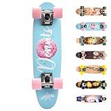 meteor Holz Skateboard Kinder - Mini Cruiser Kickboard - Skateboard mädchen Rollen Board - hohe Qualität Old School Skateboards Holz Deck - Retro Skateboard Jungen