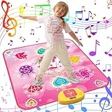 ZWOOS Tanzmatte für Kinder ab 3-12+ Jahre, Beleuchtete Tanzmatte Spielzeug Kinder, Elektronisch Musik Tanzpad Geschenke für Mädchen ab 3 4 5 6 7 8 9 10 11 12 Jahren zu Weihnachten und zum Geburtstag