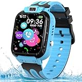 kaacly Smartwatch Kinder Telefon, Wasserdicht Kinder Smartwatch GPS/LBS mit Voice Chat SOS Wecker, Kinderuhr mit iOS/Android, Geschenk für Junge Mädchen Student 5-12