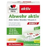 Doppelherz Abwehr aktiv DIRECT - mit Zink, Selen & Vitamin C zur Unterstützung des Immunsystems PLUS Histidin - 20 Micro-Pellets mit Orangen-Geschmack